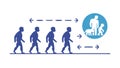 Human evolution timeline, from primitive to modern, illustrating progress, vector design Generative AI Royalty Free Stock Photo