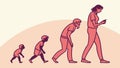 Human Evolution to Modern Smartphone User, Societal Change, vector design Generative AI Royalty Free Stock Photo