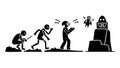 Human Evolution to Robot: Technological Progress Icon, vector design Generative AI Royalty Free Stock Photo