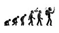 Human Evolution to Technology, Progress and Advancement, vector design Generative AI Royalty Free Stock Photo