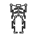 Human Exoskeleton Black And White Icon Illustration