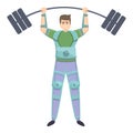 Human exoskeleton icon, cartoon style