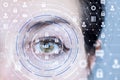A human eye behind a cyber security system Royalty Free Stock Photo