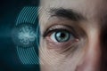 Human eye for biometric scan secure identity concept photo, showcasing advanced security technology Royalty Free Stock Photo