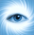 Human eye on blue background Royalty Free Stock Photo