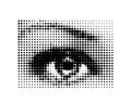 The human eye, a drawing in a modern halftone style