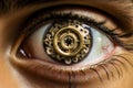 Human Eye with Gears in the Pupil Royalty Free Stock Photo