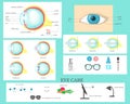 Human eye infographic, vector flat isolated illustration Royalty Free Stock Photo