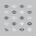 Human eye line icons. Eyesight vector outline pictograms