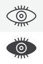 Human eye line and solid different style vector icon set Royalty Free Stock Photo