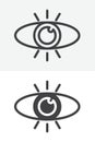 Human eye line and solid vector icon set Royalty Free Stock Photo