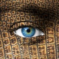 Human eye with lizard skin texture - Mutation concept