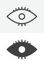 Human eye vector icon set in line and solid different style Royalty Free Stock Photo