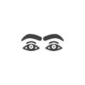 Human eyes and eyebrows vector icon Royalty Free Stock Photo