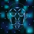 Human face, polygon, dots, stars 1-2