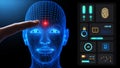 Human face scan with digital interface technology Royalty Free Stock Photo