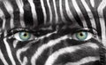 Human face with Zebra pattern - Save endangered species concept Royalty Free Stock Photo