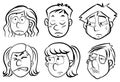 Human faces with different emotions Royalty Free Stock Photo