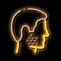 Human Facial Bristle neon glow icon illustration