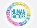 Human Factors word cloud, concept background Royalty Free Stock Photo