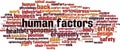 Human factors word cloud Royalty Free Stock Photo