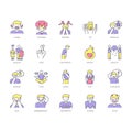 Human feelings RGB color icons set Royalty Free Stock Photo