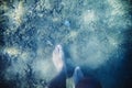 Human Feet Underwater Royalty Free Stock Photo