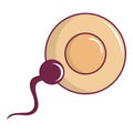 Human fertilization icon, cartoon style