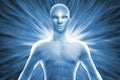 Human figure with energy rays around his body