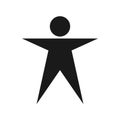 Human figure icon. Male person avatar symbol. Man or gentleman toilet and restroom sign. People logo.