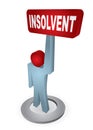 Human figure with insolvency table Royalty Free Stock Photo