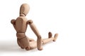 Human figurine depicting a lonely bored person, the concept of abandonment and uselessness, despair and depression, autism