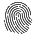Human fingerprint icon, identification and protection symbol