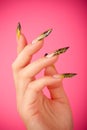 Human fingers with beautiful fingernail Royalty Free Stock Photo