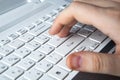 Human fingers on the keyboard Royalty Free Stock Photo