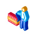 Human fire firework isometric icon vector illustration