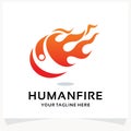 Human Fire Logo Design Template Inspiration