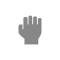 Human fist gray icon. Power and resistance gesture symbol