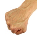 Human fist with swollen vein, isolated Royalty Free Stock Photo