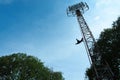 Human Flag at Sriwedari Tower Royalty Free Stock Photo