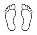 Human foot footprint outline icon