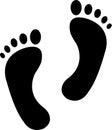 Human foot print walk vector. Two feet of single man icon. Footsteps sign footprint. Person feet steps