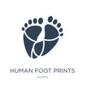 human foot prints icon in trendy design style. human foot prints icon isolated on white background. human foot prints vector icon Royalty Free Stock Photo