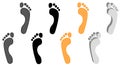 Human foot steps print set