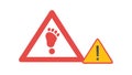 Human Footprint Danger Alert Vector Icon, vector design Generative AI Royalty Free Stock Photo