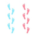 Human footprint icon. Vector baby footsteps. Boy and girl. Flat style