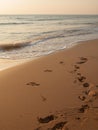 Human Footprint And Silent Beach Royalty Free Stock Photo