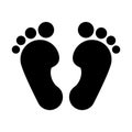 Human footprint silhouette. Human footstep icon Royalty Free Stock Photo