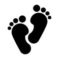Human footprint silhouette. Human footstep icon Royalty Free Stock Photo