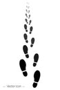 Human footprint walking away. Foot pattern icon. Perspective footpath. Isolated vector illustration picogram. Royalty Free Stock Photo